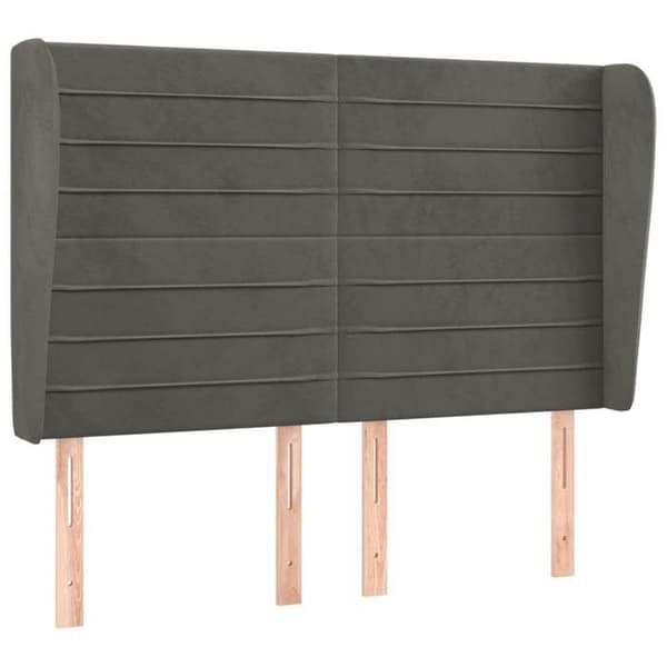Maison Exclusive - Huvudgavel med öron Mörkgrå 147x23x118/128 cm Sammet mörkgrå