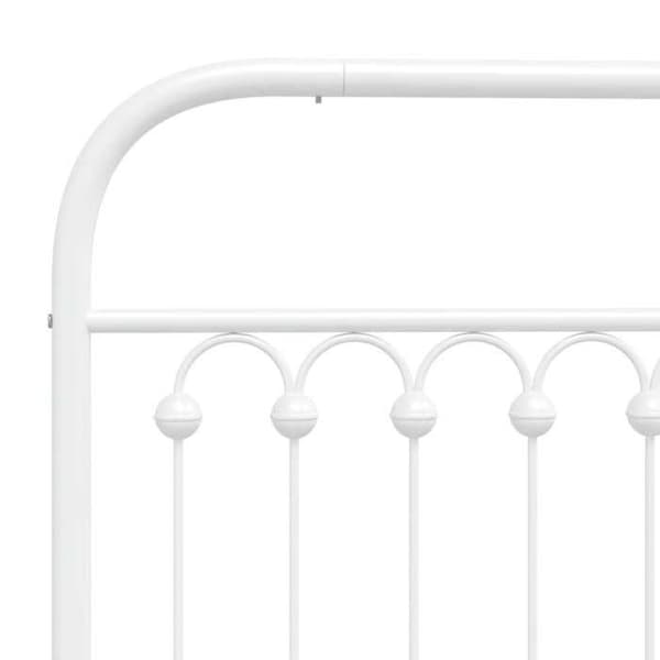 Hovedgærde - EKSKLUSIV HUS - Runde rør - Hvid metal - 180 cm - Robuste ben Vit (vit metall)