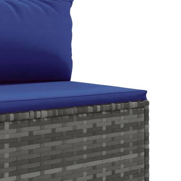 Maison Exclusive - Trädgårdsmöbler 11 delar med kuddar Grå Flätad resin