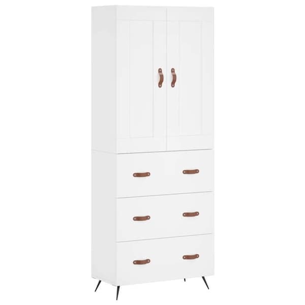 Maison Exclusive - Buffé hög Vit 69,5x34x180 cm Ingenjörsträ