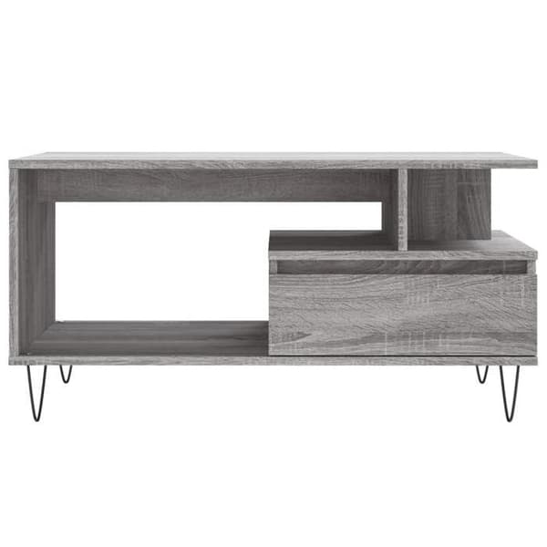 Bord - EKSKLUSIV HUS - Sonoma grå - Ingeniørtræ - Opbevaringsskuffe - 90x49x45 cm Sonoma grå