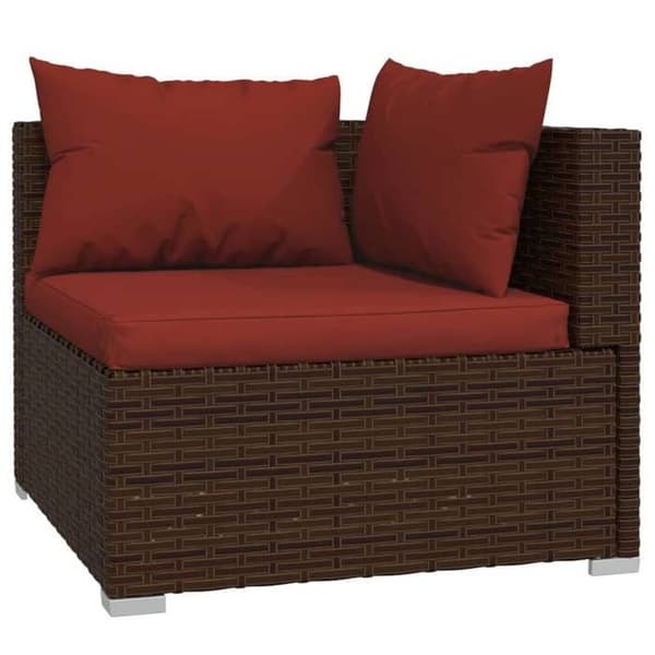 Maison Exclusive - Trädgårdsmöbler 12 delar med kuddar Flätad resin Brun