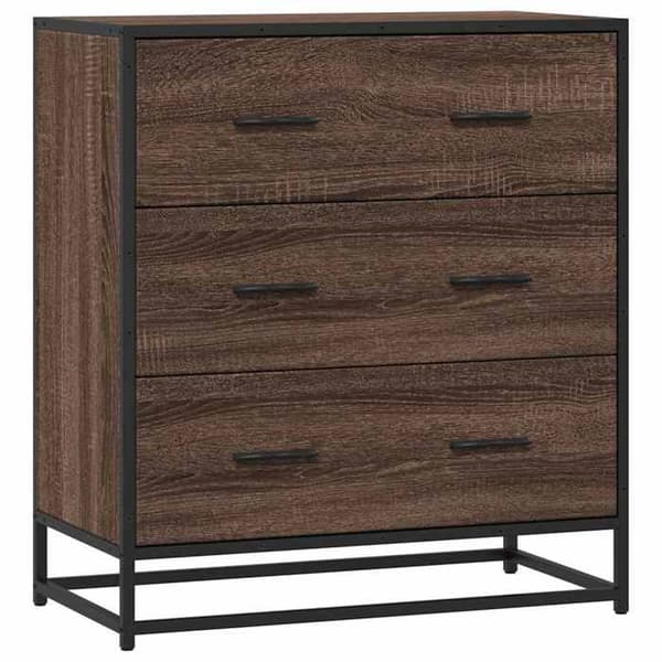 Maison Exclusive - Buffet i brunt egetræ 68x35x76 cm i ingeniørtræ og metal