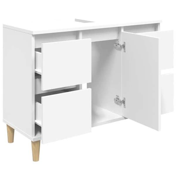 Maison Exclusive - Hvid vaskemøbel 80x33x60 cm ingeniørtræ