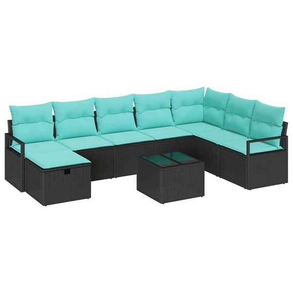Maison Exclusive - Sæt af 9 pc Sofaer Sort polyrotin