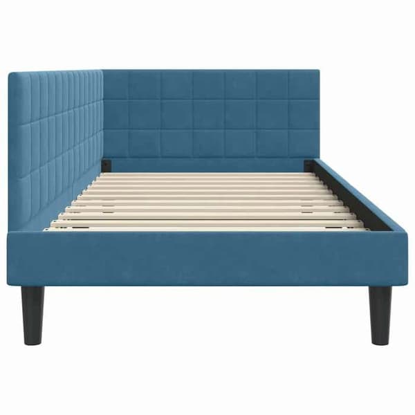 Maison Exclusive - Blå hörnsängram 90 cm x 200 cm Sammet