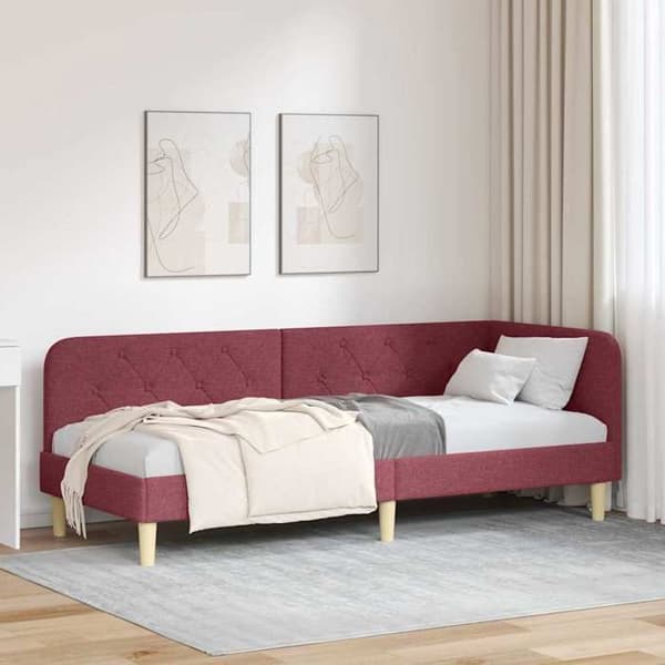 Maison Exclusive - Vinkel sengestel Bordeaux 80 x 200 cm stof
