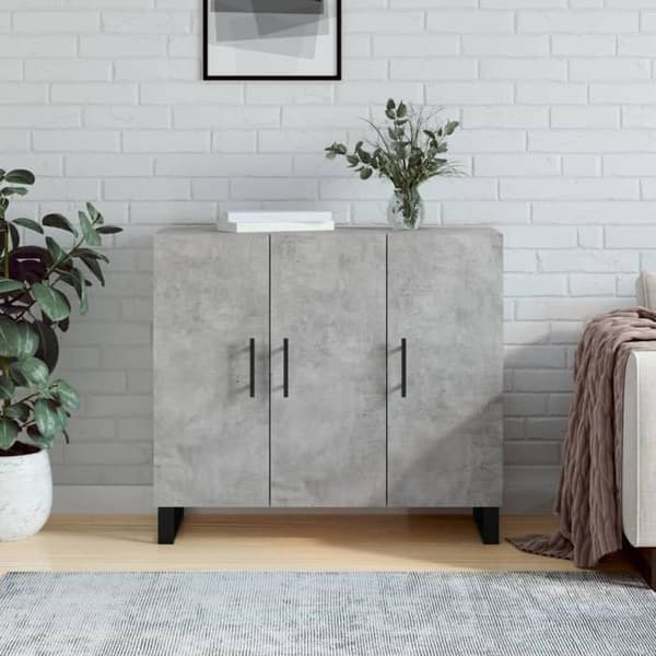 Maison Exclusive - Buffet grå beton 90x34x80 cm ingeniørtræ