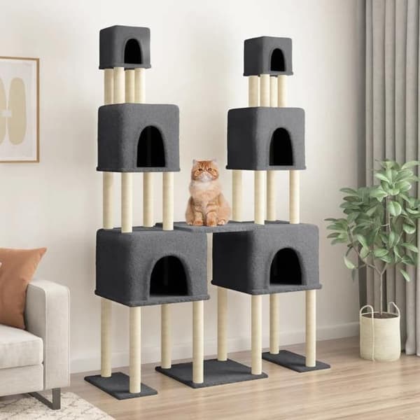 Maison Exclusive - Kattträd med sisal klöstrumpor Mörkgrå 199 cm Mörkgrå