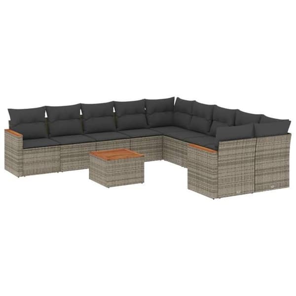 Maison Exclusive - Patio-sohvasetti 10 paikkaa Harmaa Grå
