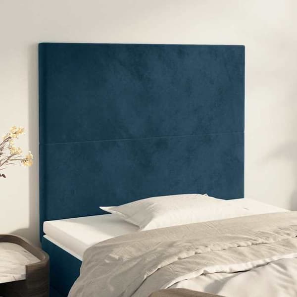 Maison Exclusive - Mörkblå sänggavel 100x5x118/128 cm Sammet Mörkblå