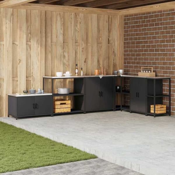Køkkenhylde - MAISON EXCLUSIVE - HATTEM - Sort - 90x50x92 cm - Stål
