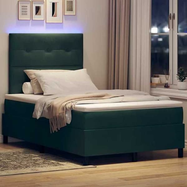 Maison Exclusive - LED-jousipatja Tummanvihreä 120 x 190 cm Sametti Mörkgrön