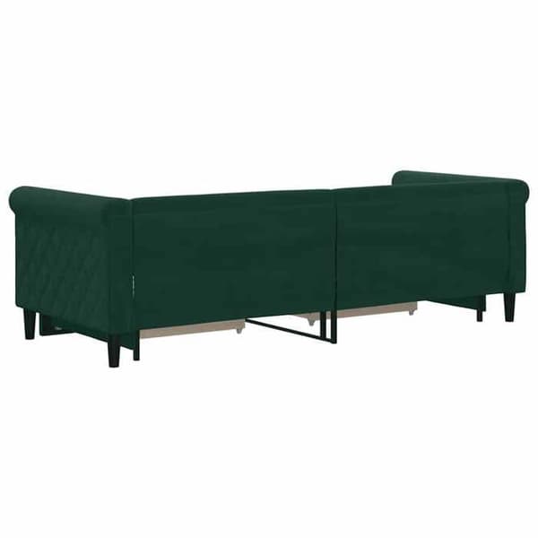 Päivävuode - EXCLUSIVE KOTI - 80x200 cm - Daybed - 2 säilytyslaatikkoa - Vihreä sametti