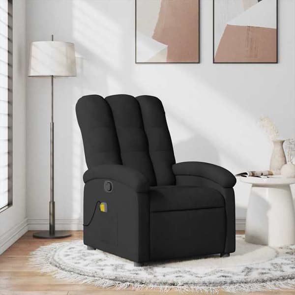 Maison Exclusive - Lænestol med massagefunktion, justerbar, sort stof
