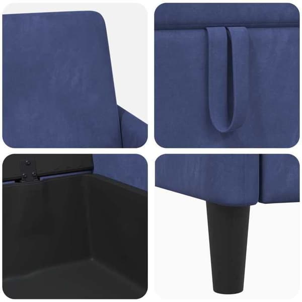 Maison Exclusive - Soffa med förvaring 2 st Blå polyester