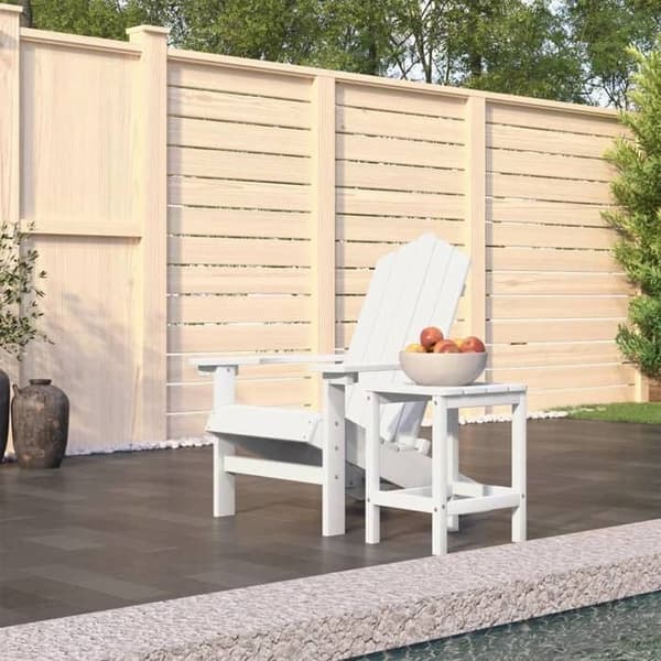 Maison Exclusive - Adirondack trädgårdsstol med PEHD bord Vit