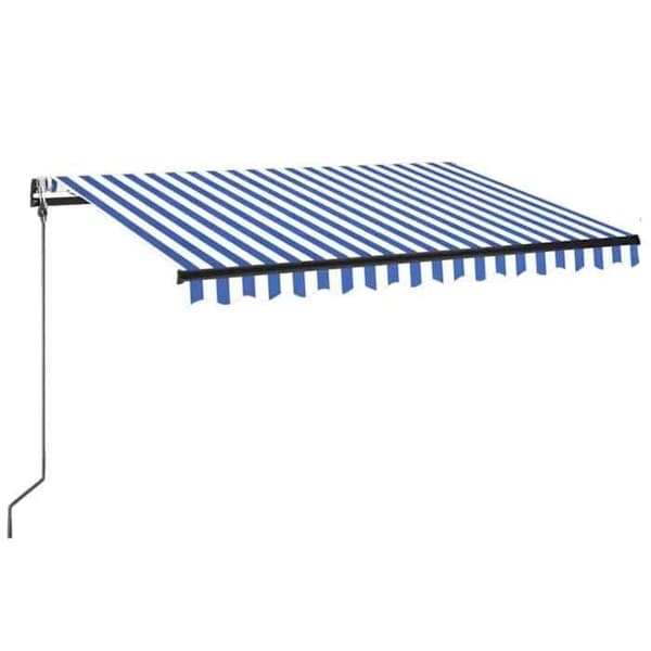 Maison Exclusive - Automatisk markis med vindsensor/LED 350x250 cm Blå och vit Blå och vit
