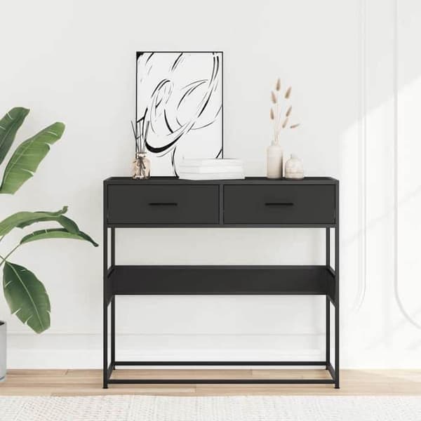 Maison Exclusive - Sort konsolbord 90x35x80 cm i ingeniørtræ Svart
