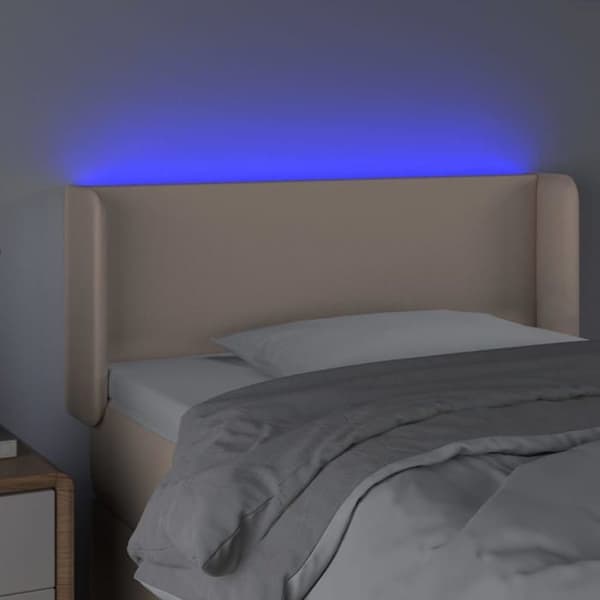 Maison Exclusive - LED Hovedgærde Cappuccino 83x16x78/88 cm Simililæder