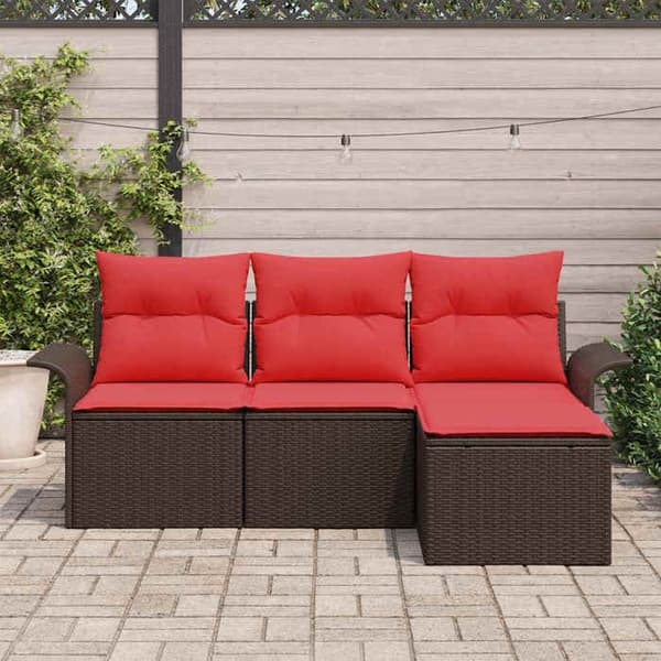 Maison Exclusive - Sæt af 4 pc have-sofa i brun polyrotin