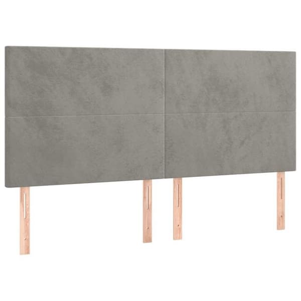 Maison Exclusive - Vaaleanharmaa pääty 160x5x118/128 cm Sametti Ljusgrått