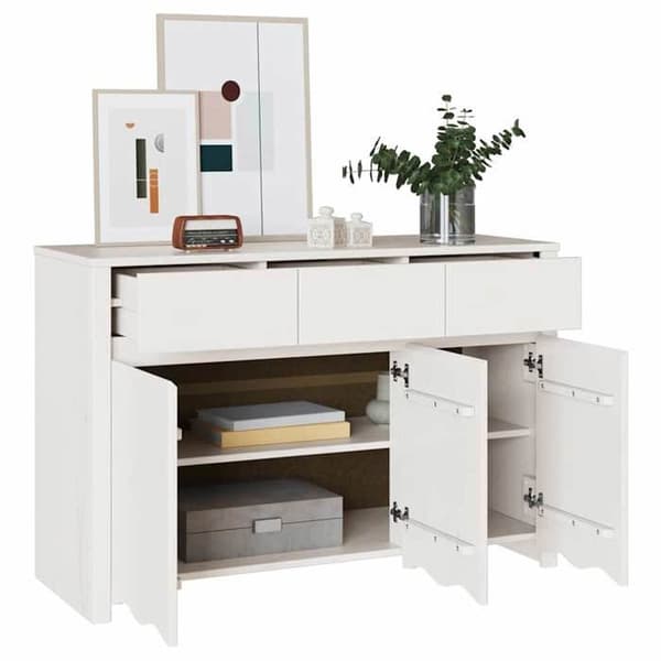 Buffet - EKSKLUSIVT HUS - Drammen - massiv træ - hvid - 114 x 43 x 75,5 cm Vit