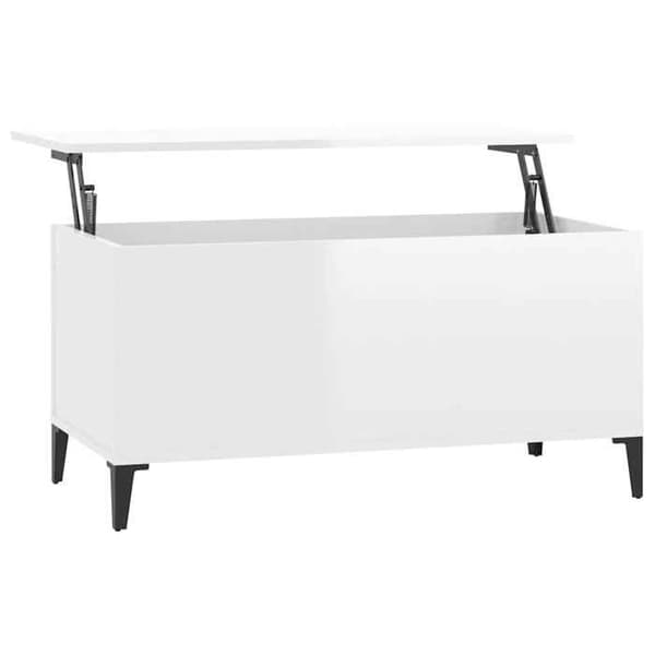 Maison Exclusive - Hvid blank sofabord 90x44,5x45 cm Ingeniørtræ Vit