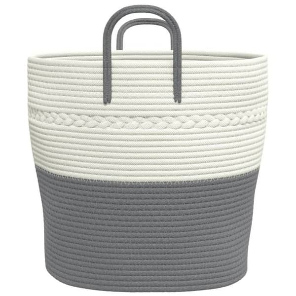 Maison Exclusive - Förvaringskorg grå och vit Ø43x38 cm bomull grått och vitt