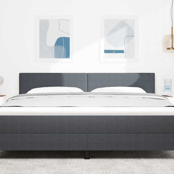 Maison Exclusive - LED-päätyharso Tummanharmaa 180 cm Kankainen samettikangas Mörkgrå