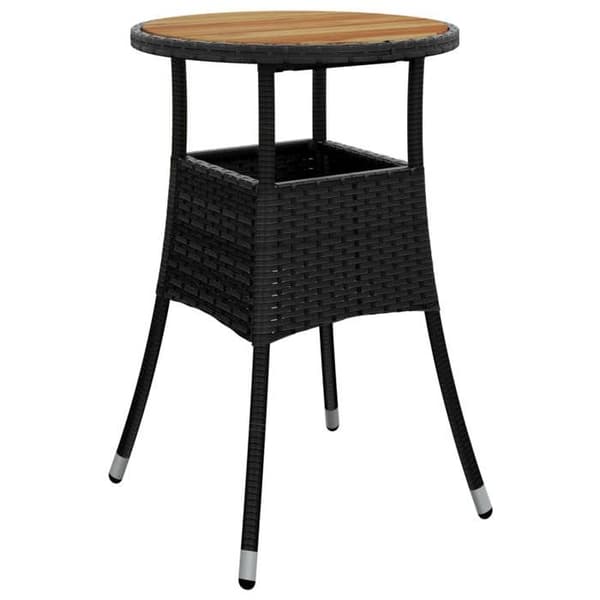 Bistro sæt - MAISON EXCLUSIVE - 3 dele sæt - slidstærk poly rattan - stålramme - polstrede sorte puder Svart (kuddar)