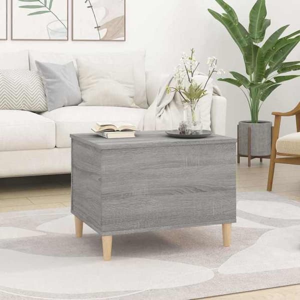 Soffbord - EXKLUSIV HEM - Sonoma - Höj- och sänkbart bord - Dold förvaring - Grå ingenjörsträ Sonoma grå