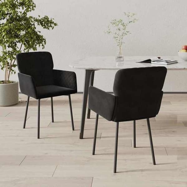 Maison Exclusive - Spisestole sæt af 2 Sort Velour