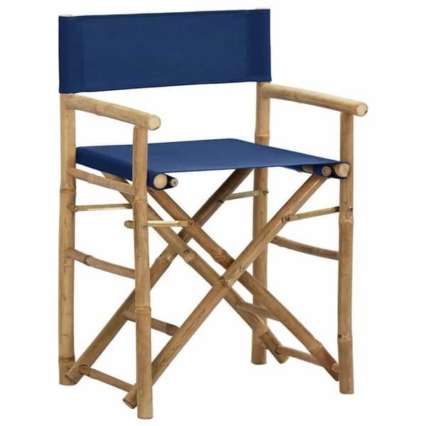 Maison Exclusive - Fällbara direktörsstolar, set om 2, Blå Bambou och tyg