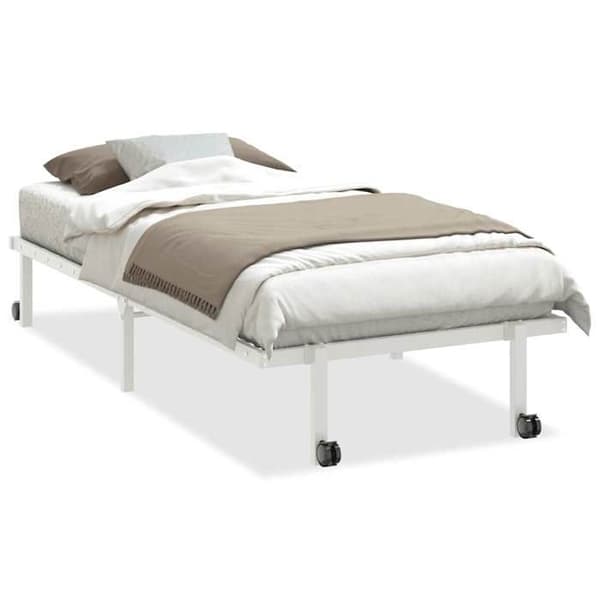 Maison Exclusive - Sengebund uden madras, foldbar hvid 90x190 cm stål