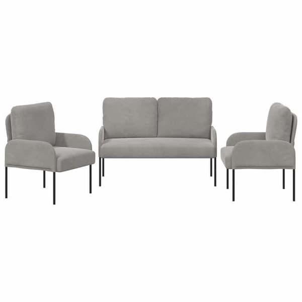 Maison Exclusive - 3-delt sofa sæt Lys grå Krydsfiner