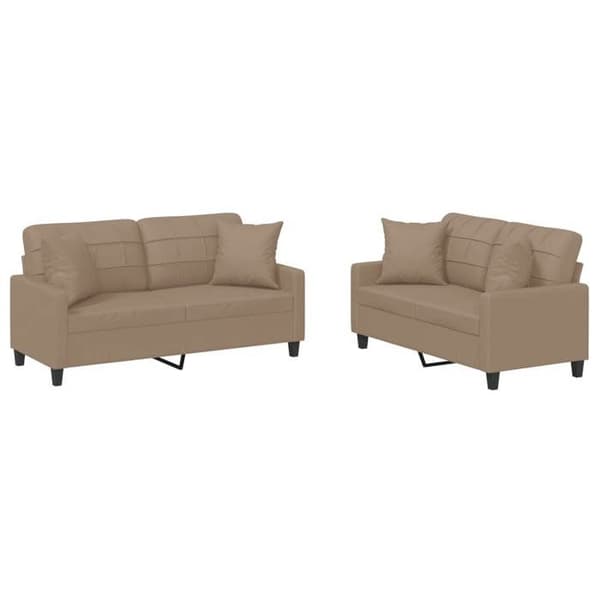 Maison Exclusive - 2 kpl:n sohvasetti cappuccino keinonahkapehmusteilla