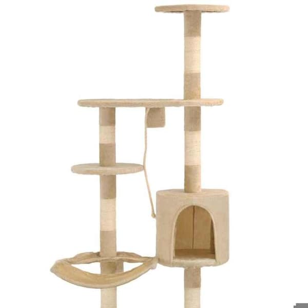 Maison Exclusive - Kattträd med sisal klösträ för väggmontering 194 cm Beige beige