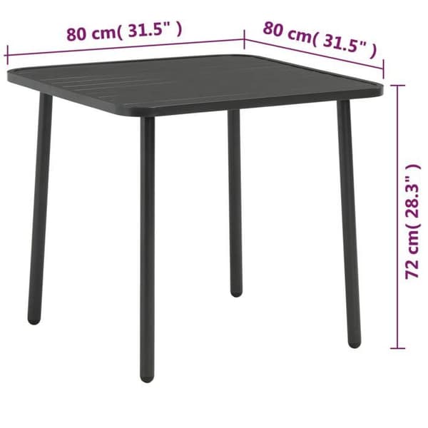 Havemøbel - EKSKLUSIVT HUS - Med lameller - Stål - Mørkegrå - 80x80x72 cm Mörkgrå