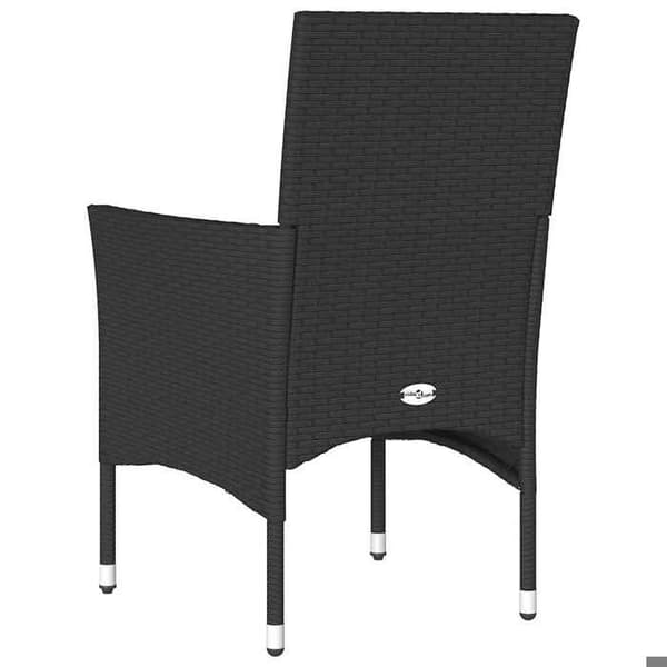 Maison Exclusive - Trädgårdsstolar med kuddar, set om 2, svart flätad resin