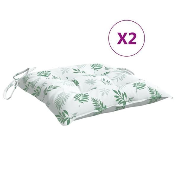 Maison Exclusive - Stolsdynor set om 2 med bladmönster 50x50x7 cm
