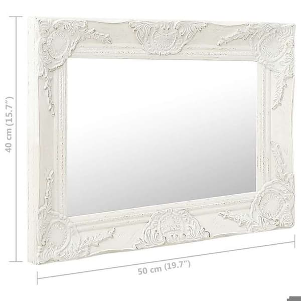 Maison Exclusive - Barockstil väggspegel 50x40 cm Vit