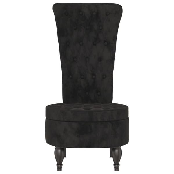 Maison Exclusive - Stol med hög rygg i svart sammet, designad med knappar