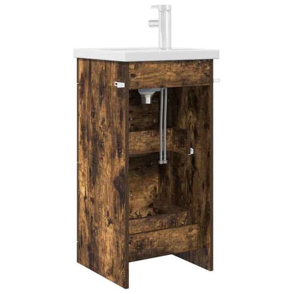Maison Exclusive - Badeværelsesmøbel med vask Røget eg 42 x 40 x 84,5 cm