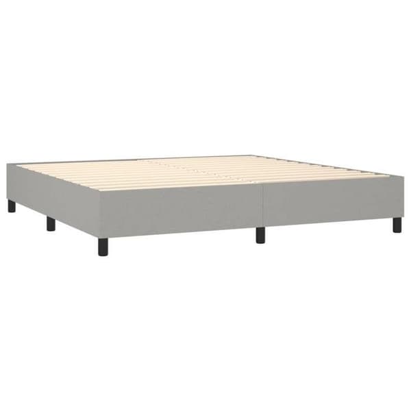 Maison Exclusive - Seng med lamelbund og madras Lys grå 200x200cm Stof