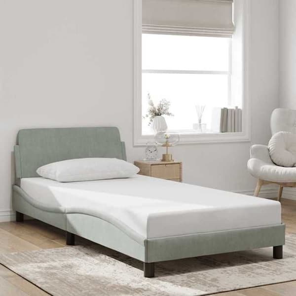 Maison Exclusive - Dover-harmaa sänkykehys 100x200 cm sametti Ljusgrått