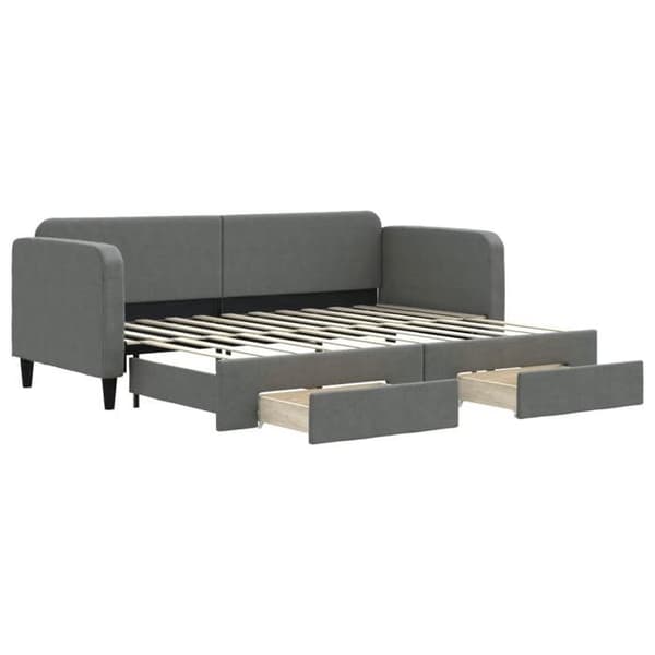 Päivävuode - EXCLUSIVE-TALO - 80 x 200 cm - Daybed - 2 laatikkoa - Harmaa