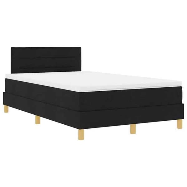 Maison Exclusive - LED-fjederseng med sorte LED-striber 120 x 200 cm stof