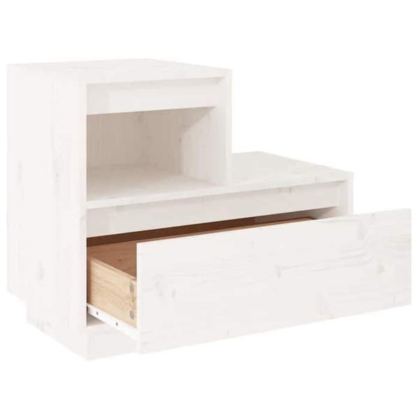 Maison Exclusive - Natborde 2 stk Hvid 60x34x51 cm Solid fyrretræ Vit