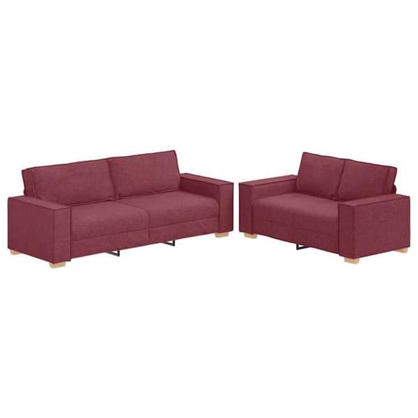 Maison Exclusive - Sæt af 2 sofaer med puder i bordeaux stof